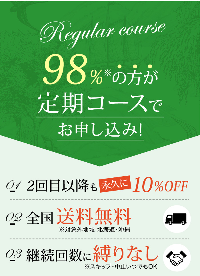 98%の方が定期購入の実績とメリット